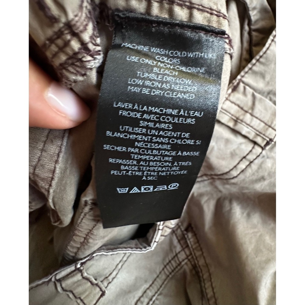 Free People Cargo Pants Olive Green Wide Leg Utility Trousers Women's 10 READ - Picture 9 of 11